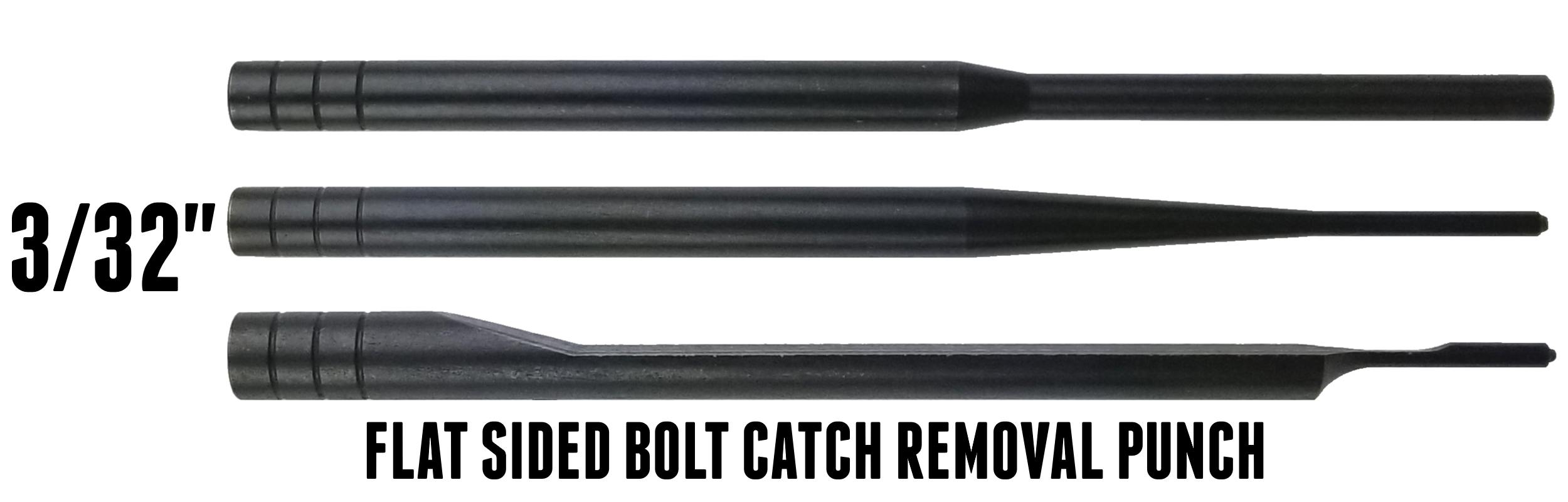 BOLT CATCH RELEASE PUNCH PIN SET ROLL PIN STARTER & PUNCH FLAT ONE SIDE 3/32 